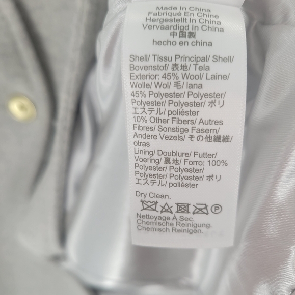 J CREW GRAY WOOL TRENCH COAT New Size 10 - Picture 5 of 7